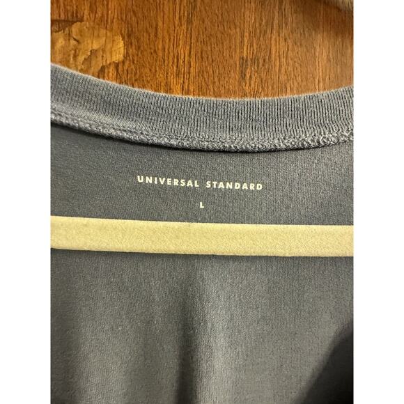 Universal Standard Shirt Dress L 22/24 Pima Cotton Gray Office Casual Cozy Soft - Picture 2 of 6